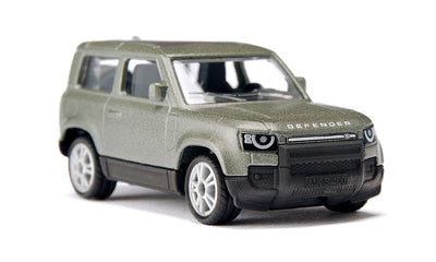 siku 1549, Land Rover Defender 90 P400 AWD, Spielzeug-Auto, Metall/Kunststoff, Grün, Metallic-Lackierung, Gummierte Reifen, Anhängerkupplung