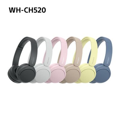 Sony WH-CH520 Kabelloser Bluetooth On Ear Kopfhörer, hohe Klangqualität, leichtes Design, bis zu 50 Stunden Akkulaufzeit, Schnellladung, EQ, klare Gesprächsqualität, iOS und Android, Blau
