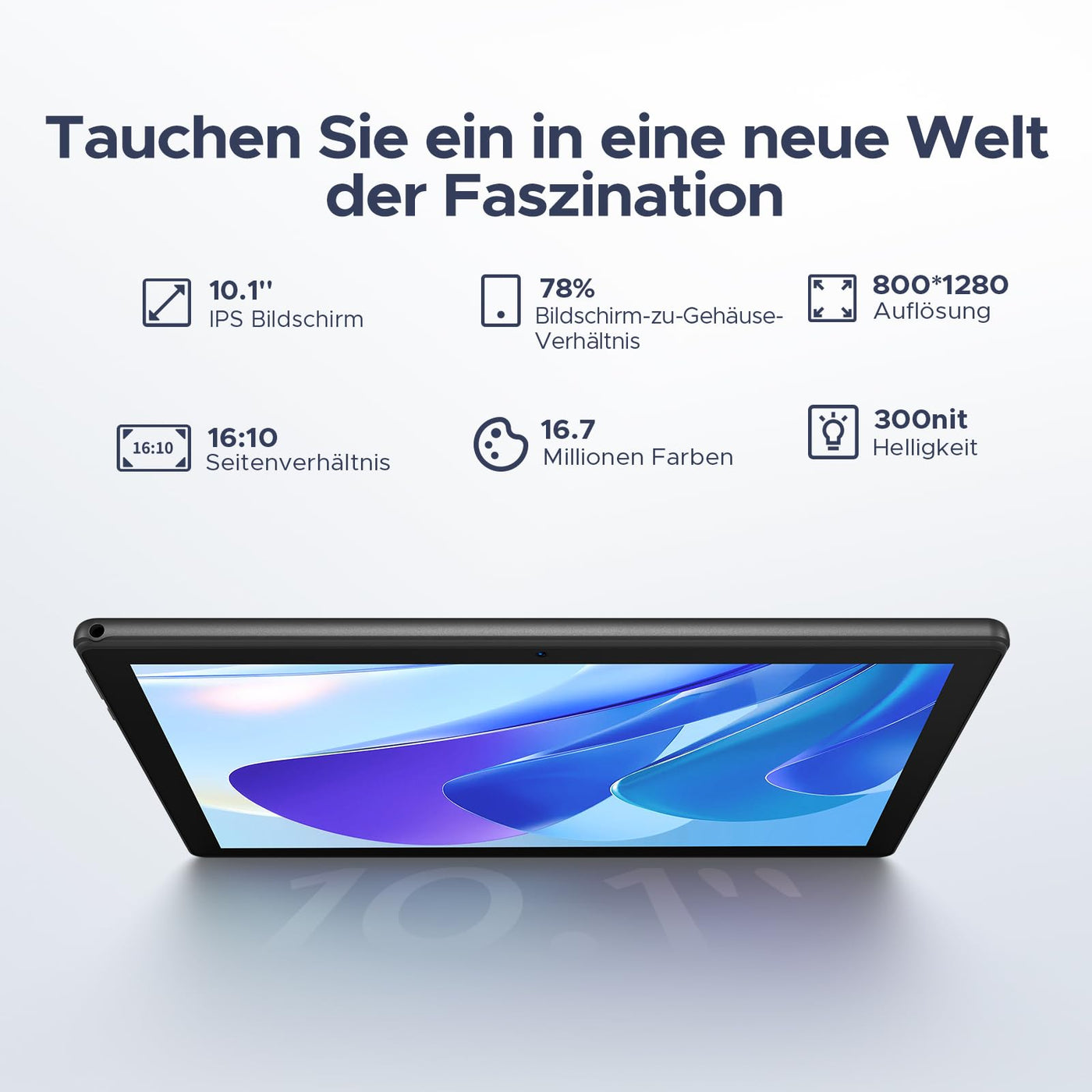 DOOGEE U10 2025 Neueste Android 15 Tablet 10 Zoll, 16GB RAM+128GB ROM (2TB TF) Kinder Tablets PC 5060mAh Gaming Tablet Android, Widevine L1/ 8MP+5MP Dual Kamera/WiFi 6/ Type C/ 3.5mm Kopfhörerbuchse