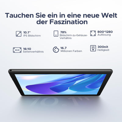 DOOGEE U10 2025 Neueste Android 15 Tablet 10 Zoll, 16GB RAM+128GB ROM (2TB TF) Kinder Tablets PC 5060mAh Gaming Tablet Android, Widevine L1/ 8MP+5MP Dual Kamera/WiFi 6/ Type C/ 3.5mm Kopfhörerbuchse