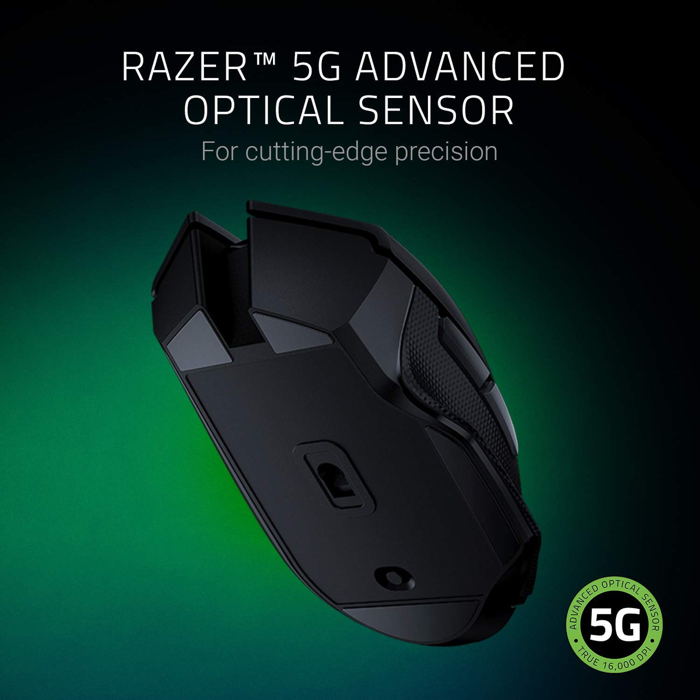 Razer Basilisk X Hyperspeed - Kabellose Gaming-Maus (Hyperspeed-Technologie, Fortschrittlicher optischer 5G-Sensor und 6 Konfigurierbare Tasten, Ultralange Batterieleistung) Schwarz