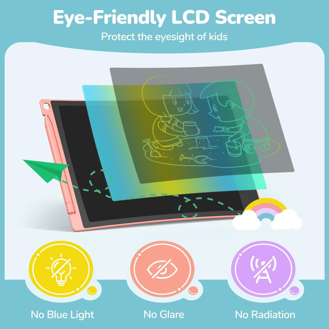 TECJOE LCD Schreibtafel Kinder, 4 Pack Zaubertafel, 8.5 Zoll Maltafel Zaubertafel für Kinder, Mal Tablet Kinder für Kinder zum Reisen, Geschenk Spielzeuge für 3 4 5 6 Jährige Jungen, Mädchen