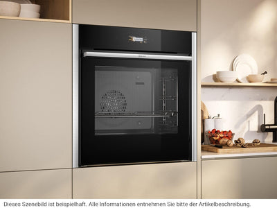 NEFF B54CR31N0 Einbau-Backofen N70, Integrierbarer Backofen 60 x 60cm, Slide&Hide, Full Touch TFT-Display, Automatikprogramme, Soft Open & Close, Edelstahl