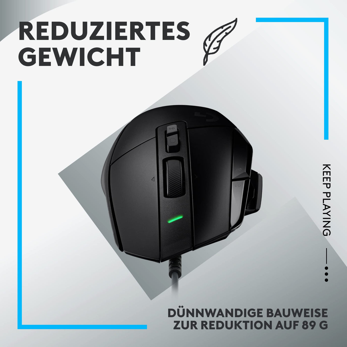 Logitech G502 X Kabelgebundene Gaming-Maus - LIGHTFORCE Hybrid optisch-mechanische Primärschalter, HERO 25K Gaming-Sensor, Kompatibel PC - macOS/Windows - Schwarz