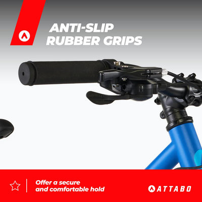 ATTABO Knack 24 – Kinderfahrrad (7–11 Jahre) mit leichtem Aluminiumrahmen (nur 10 kg), 24-Zoll-Rädern, Stahlgabel, für 120–145 cm Körpergröße, ergonomischer Lenker, ideal für Touren und Freizeit