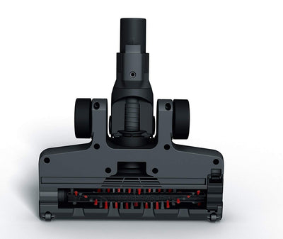 Severin HV 7165, Beutelloser Hand- und Stielsauger mit Elektrobürste und Digitalmotor, 22,2V Lithium-Ionen Akku, S´POWER topspin Li 30, grau/rot