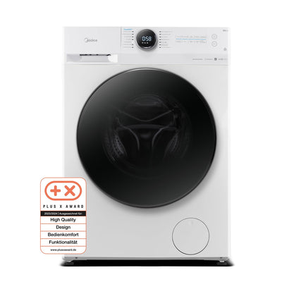 Midea MF200W90WB-14A Waschmaschine / 9KG / A/Leiser & effizienter Inverter Motor/HealthGuard-System/Steam Care/Nachlegefunktion/APP-Steuerung/AquaStop, Weiß