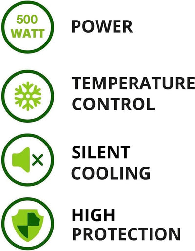 Tecnoware Power Systems - ATX-Netzteil 500, Ultrasilent 12 cm Lüfter, Überspannungsschutz, 2x SATA, 1x 24-polig, 1x 12V 4+4-polig, 2x Molex, schwarz, Größe 500 | Kompatibel mit ATX 12V v.2.01