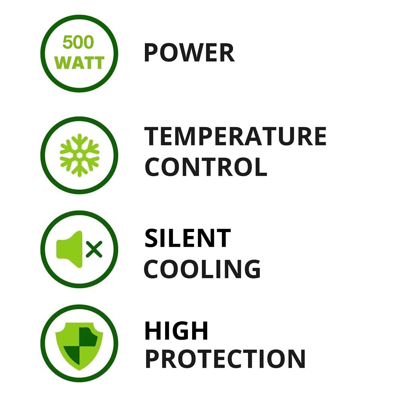 Tecnoware Power Systems - ATX-Netzteil 500, Ultrasilent 12 cm Lüfter, Überspannungsschutz, 2x SATA, 1x 24-polig, 1x 12V 4+4-polig, 2x Molex, schwarz, Größe 500 | Kompatibel mit ATX 12V v.2.01