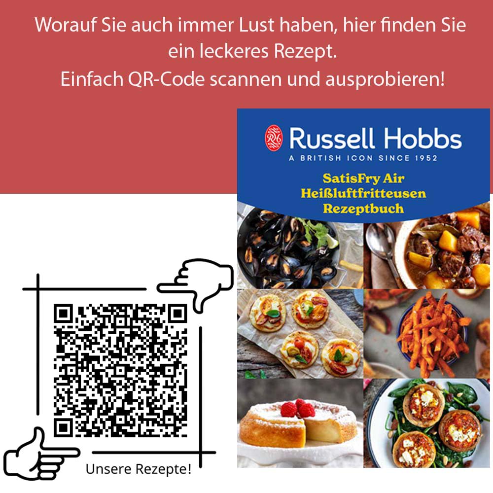 Russell Hobbs Heißluftfritteuse 2 Kammern 9L Rapid AirFryer [2 Fächer je 4,5l, sehr leiser Betrieb, 9 Programme] SatisFry Fritteuse (spülmaschinenfest, Match & Synchronisierungsfunktion) 27681-56