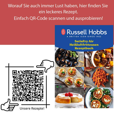 Russell Hobbs Heißluftfritteuse 2 Kammern 9L Rapid AirFryer [2 Fächer je 4,5l, sehr leiser Betrieb, 9 Programme] SatisFry Fritteuse (spülmaschinenfest, Match & Synchronisierungsfunktion) 27681-56
