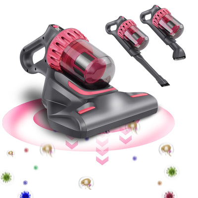 Milbensauger für matratzen mit UV-Licht, Handstaubsauger, Schmutzbehälter 200 ml, Milbenstaubsauger mit Staubmilben-Sensor, 10kpa Anziehung Milben Staubsauger Antimilben-Staubsauger entfernt 99,9%