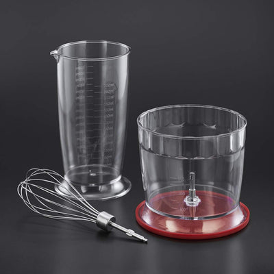 Russell Hobbs Stabmixer [3-in-1: Pürierstab/Zerkleinerer, Mixer- & Schneebesenaufsatz] Desire Rot (BPA-freies & spülmaschinenfestes Zubehör, für Smoothie, Suppen Saucen, Joghurt Babynahrung) 24700-56