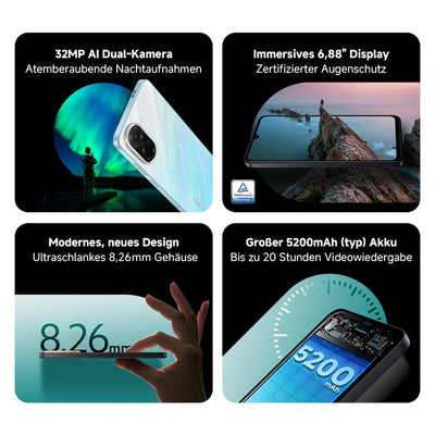 Xiaomi Redmi A5 Smartphone, 3+64GB, Gold, Superklare 32MP AI-Kamera, 5200mAh Akku, Leistungsstarker Octa-Core-Prozessor, Immersives 6,88" 120Hz Display