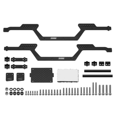 INJORA Aluminium Universal LCG Chassis-Rahmen Kit für 1/18 TRX4M Standard-Karosserien Defender Bronco High Trail K10 F150 Lay Down Servos