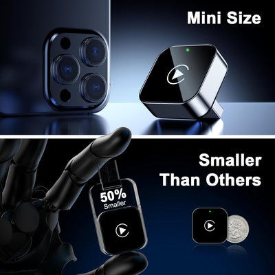 2025 Upgraded 2-in-1 Wireless CarPlay Adapter: unterstützt CarPlay+Android Auto, Bluetooth 5.0 drahtlose Verbindung, Plug &Play,kompatibel mit iOS 12+/Android11+ & Autos ab 2016 (Schwarz)