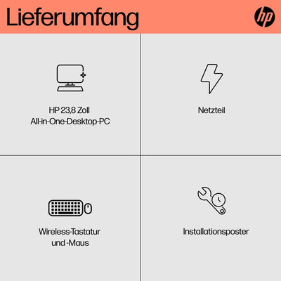 HP All-in-One PC | 23,8" FHD-Display | AMD Ryzen 7 7730U | 16 GB DDR4 RAM | 512 GB SSD | AMD Radeon -Grafikeinheit | Windows 11 Home | Weiß