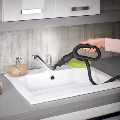 POLTI 8012628 Vaporetto Smart 100 T Dampfreinigungsgerät mit 4 Bar, tötet und beseitigt 99,99 Prozent Viren, Keime und Bakterien, Weiss/Türkis Metallic, Wassertankkapazität 2 l, Dampfmenge 110 g/Min