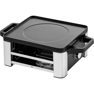 WMF Lono Raclette Grill mit Pfännchen und Schiebern, Raclette 4 Personen, 870 W, edelstahl matt