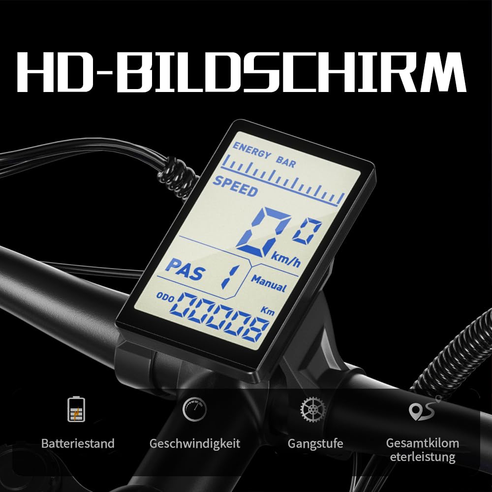 Shengmilo E Bike Herren,Mountainbike,80NM,48V 17.5AH Batterie,26 Zoll E Bike Damen,7-Gang Getriebe mit LCD-Display,Dual Shock Elektrofahrrad,Citybike,COC,CE (MX06)