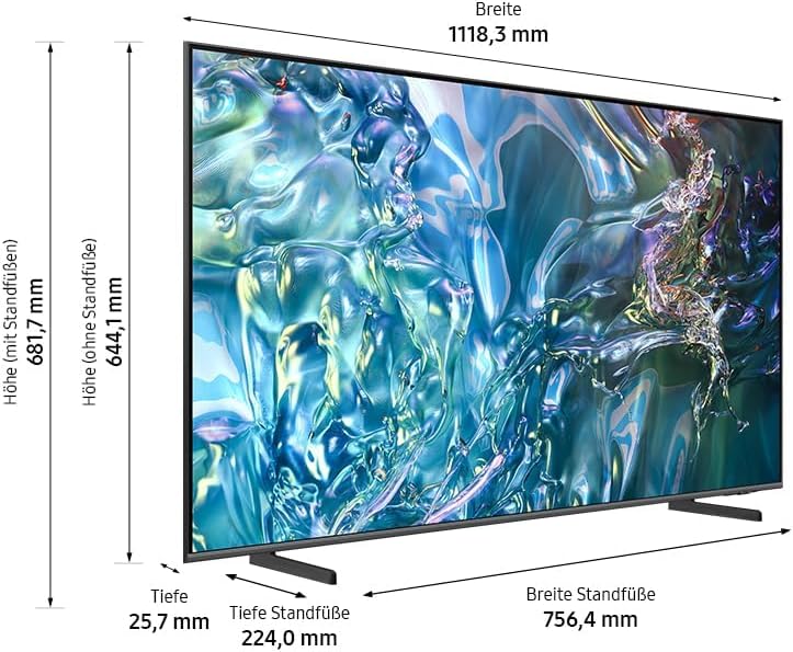 Samsung QLED 4K Q64D Fernseher 50 Zoll, TV mit Quantum Prozessor Lite 4K, 100% Farbvolumen, 4K Upscaling, Motion Xcelerator, Smart TV, GQ50Q64DAUXZG, Deutsches Modell [2024]