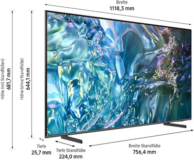 Samsung QLED 4K Q64D Fernseher 50 Zoll, TV mit Quantum Prozessor Lite 4K, 100% Farbvolumen, 4K Upscaling, Motion Xcelerator, Smart TV, GQ50Q64DAUXZG, Deutsches Modell [2024]