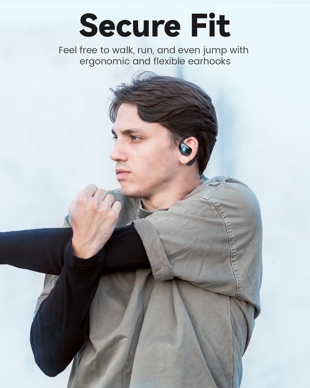 MONODEAL Open Ear Kopfhörer Bluetooth 5.3, Touch Controlled Air Conduction Ohrhörer Kopfhörer Kabellos Bluetooth Kopfhörer Sport, IPX6 Wasserdicht