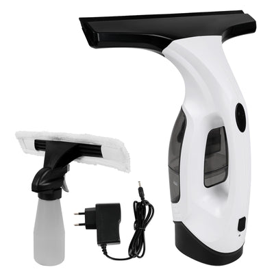 Akku Fenstersauger, 35 Min Laufzeit, 2200mAh Aufladbare Fensterabzieher Mit 150ml Sprühflasche Und 2pcs Wechselbare Absaugdüse, Wischtuchaufsatz für Fenster, Fliesen, Dusche
