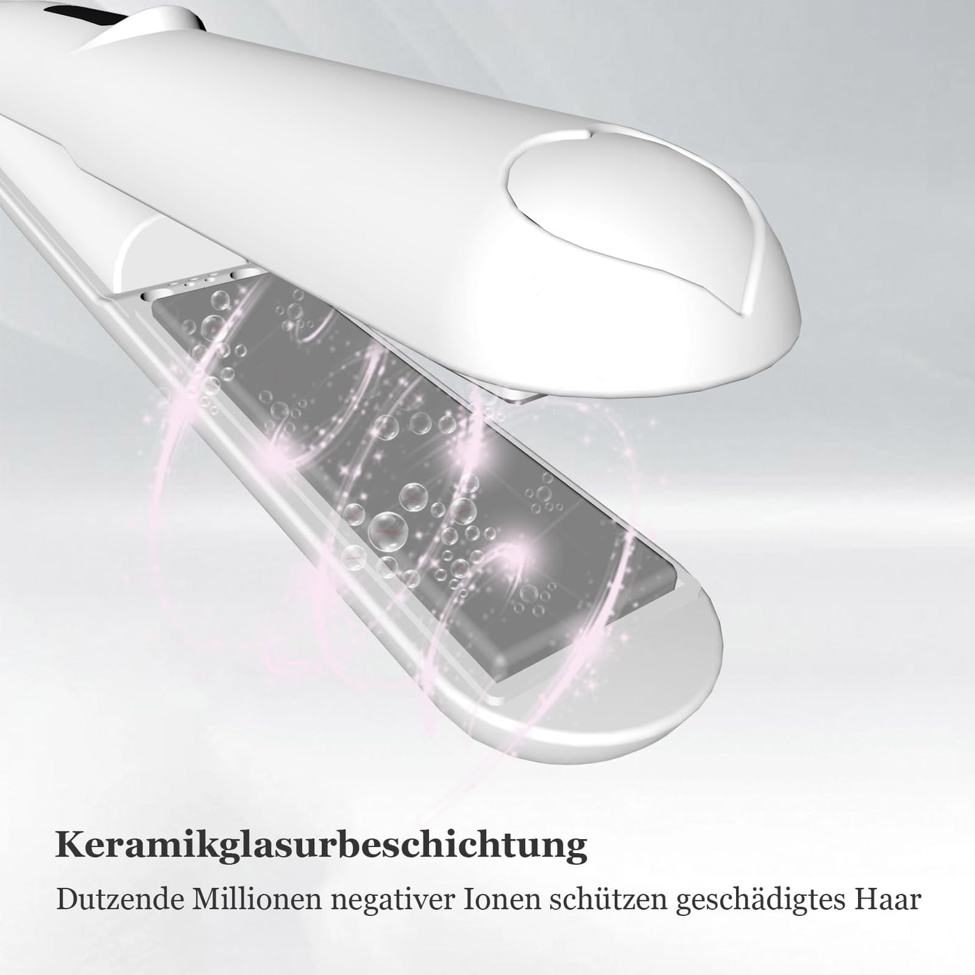 LOUIKAY Kabelloser Haarglätter 2 in 1 Lockenwickler, Mini Glätteisen Wiederaufladbares USB Glätteisen, Negative Ionen Mini Reiseglätter mit 3 Temperaturen 160/180/200℃ für kurzes & langes Haar (Weiß)