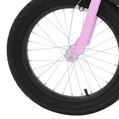 Kinderfahrrad 16 Zoll,Fahrrad Kinder mit Stützräder&Licht,Rahmen aus kohlenstoffreichem Stahl,Fahrrad für Kinder von 5-8 Mädchen&Jungen (Rosa)