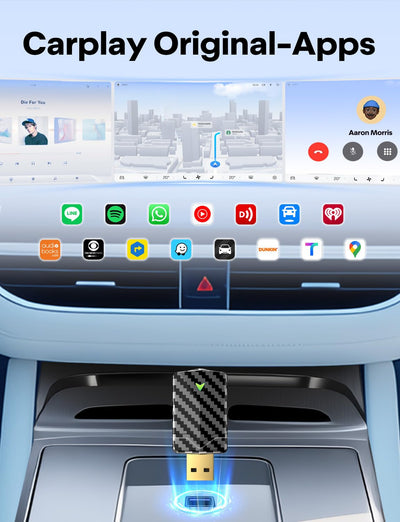 CODONOVA 2026 Pro Mini CarPlay Wireless Adapter–Android Auto Wireless Adapter, Plug & Play, USB-A/USB-C, Stabil und Kompakt für Flüssiges Fahren, Kompatibel mit Autos ab 2016, iOS 10+ und Android 10+