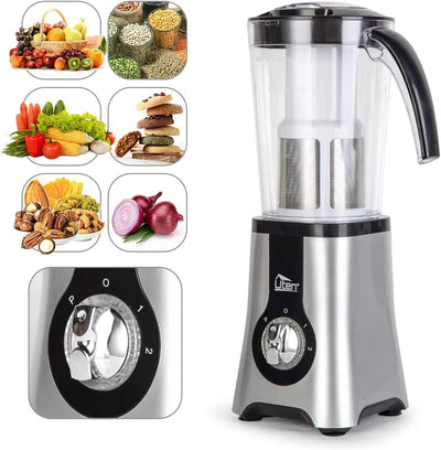 Uten Standmixer Mixer Smoothie Maker Multifunktion Standmixer Entsafte Fleisch Ice Crusher Elektrisch edelstahl Mixer mit Flasche Mixer Küche 5 in 1 (380W，22000U/Min)