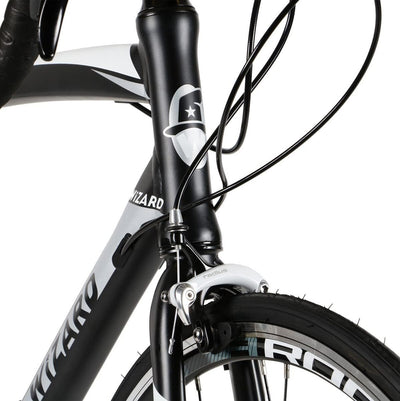 28 Zoll Rennrad Wizard Spark 2.5 Shimano Claris 16 Gang Race Bike Fahrrad Rh 56cm schwarz