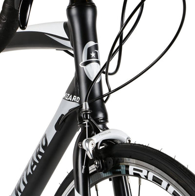 28 Zoll Rennrad Wizard Spark 2.5 Shimano Claris 16 Gang Race Bike Fahrrad Rh 56cm schwarz