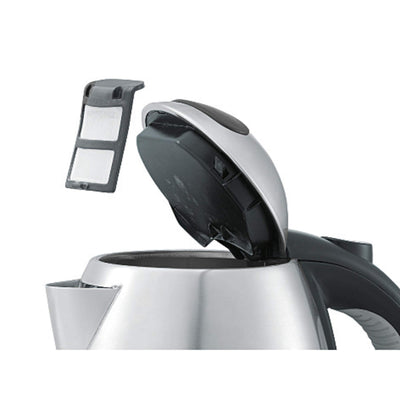 WMF Stelio Wasserkocher Edelstahl 1,2l, elektrischer Wasserkocher mit Kalk-Wasserfilter, 2400 W, Wasserstandanzeige beleuchtet, edelstahl matt