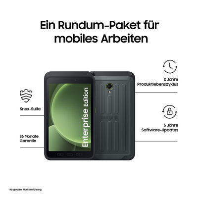 Samsung Galaxy Tab Active5 5G Enterprise Edition, Robustes Android-Tablet, 8 Zoll Display, 6 GB RAM und 128 GB erweiterbarer interner Speicher, Akku 5.050 mAh, Grün