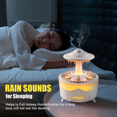 OneNine 450ML Regen Wolken luftbefeuchter, Diffusor für ätherisches Öl mit 7 Farben Nachtlicht, Rain Cloud Humidifier mit Fernbedienung Pilz Wasser Lampe Raumbefeuchter für Zuhause, Büro, Zimmer
