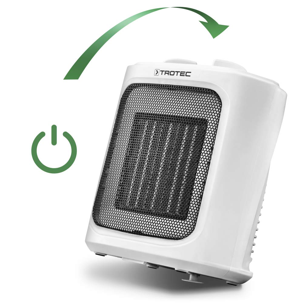 TROTEC Keramik Heizlüfter TFC 16 E – Heizleistung 1200 W / 2000 W – Elektroheizung mit Thermostat, Raumgröße 24 m² bis 60 m³