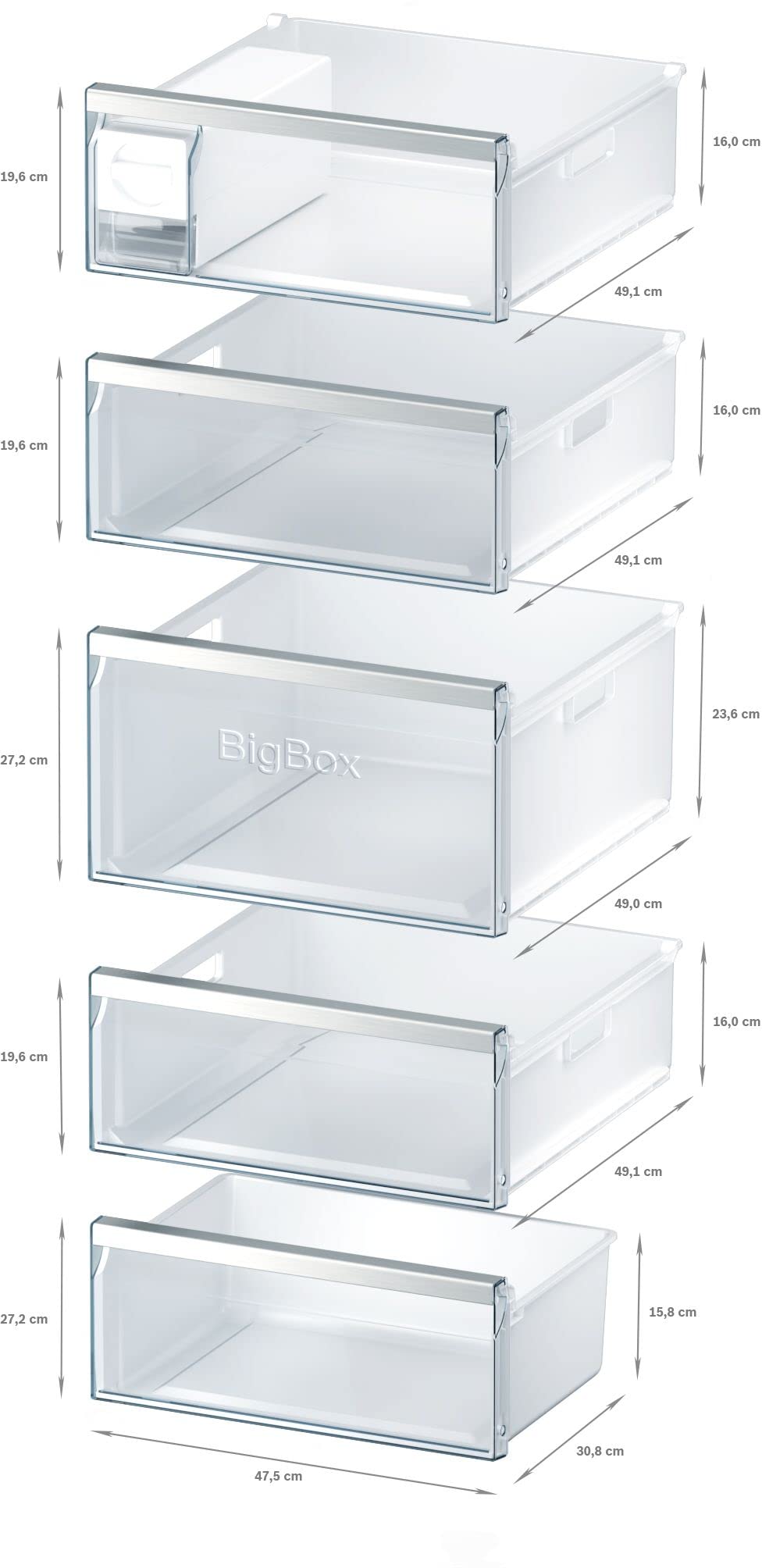 Siemens GS54NAWCV iQ500 Gefrierschrank, 176 x 70 cm, 327 L, noFrost nie wieder abtauen, bigBox Platz für großes Gefriergut, varioZone flexible Glas-und Schubladen, Weiß
