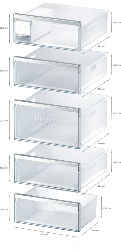 Siemens GS54NAWCV iQ500 Gefrierschrank, 176 x 70 cm, 327 L, noFrost nie wieder abtauen, bigBox Platz für großes Gefriergut, varioZone flexible Glas-und Schubladen, Weiß