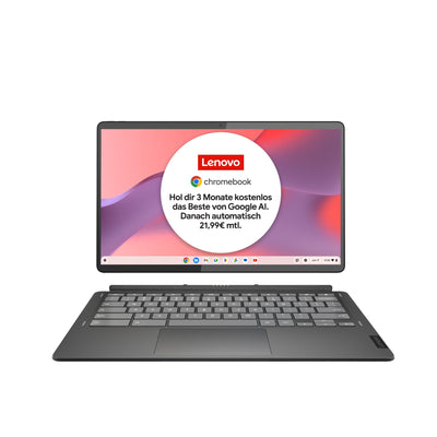 Lenovo Chromebook IdeaPad Duet 5 2-in-1 Tablet | 13,3" Full HD Touch Display | Qualcomm Snapdragon 7c Gen 2 | 8GB RAM | Qualcomm Grafik | QWERTZ | grau | inkl. Lenovo USI Pen, dunkelgrau, inkl. Stift