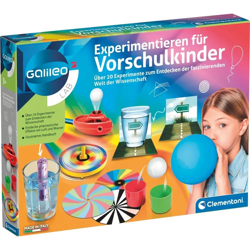 Galileo Lab Experimentierkasten für Vorschulkinder - Über 20 spannende Wissenschafts Experimente für Kinder ab 5 Jahren, 69252 von Clementoni