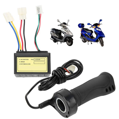 Keenso E-Bike-Controller-Set 12V 250W 3-Draht-Bürsten-Controller Erweiterter Kabel-Handgriff-Set Elektrischer Fahrradlenker