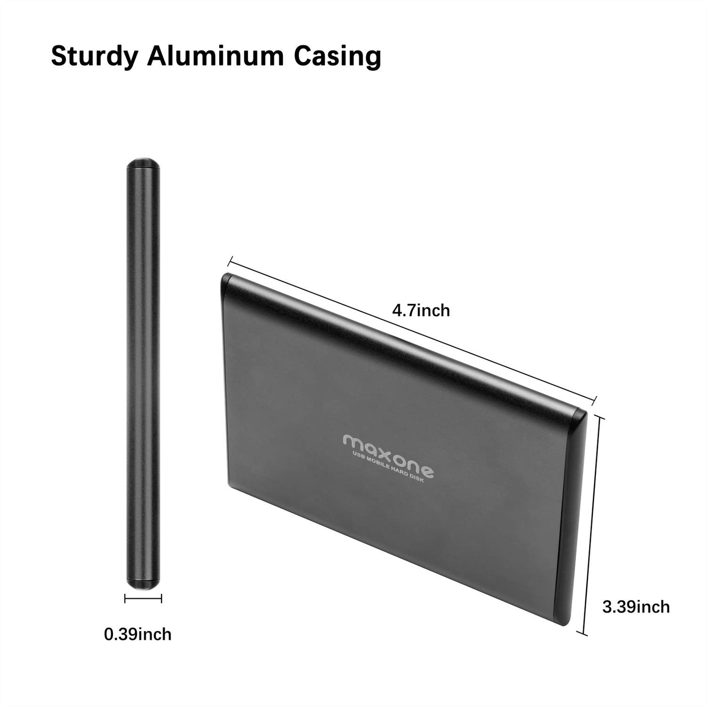 Maxone Externe Festplatte 320GB 2,5 Zoll Tragbare USB Festplatten External Hard Drive USB 3.0 Backups HDD für TV,PC,Mac,MacBook, Chromebook, Wii u, Laptop,Desktop,Windows(320GB, Grey)