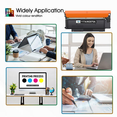 Cool Toner Kompatibel für HP 117A Toner Set als Ersatz für Color Laser MFP 178nwg 179fwg 150nw 179fnw 150a 178nw W2070A W2071A W2072A W2073A Tonerkartusche (Schwarz Cyan Gelb Magenta 4er-Pack)
