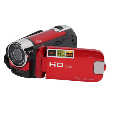 4K 48MP Digital Video Camera Camcorder, 16X Digitalzoom Kamera Video Recorder 2,7 Zoll 270° drehbarer Bildschirm Videokamera für Anfänger und (Rot)