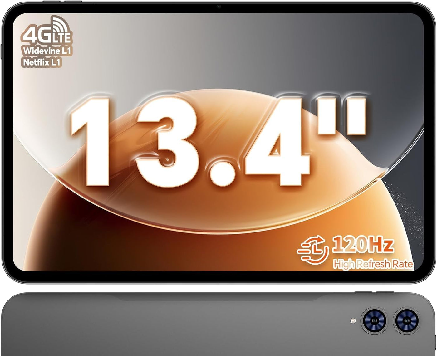 TECLAST T65 Tablet 13,4 Zoll Android 15 Tablets 120Hz Display, 4G LTE Dual SIM, 2.2GHz Gaming, 20GB RAM+128GB ROM(4TB TF), GPS, Widevine L1, Tabletpc mit USB Anschluss für Streaming, Filme
