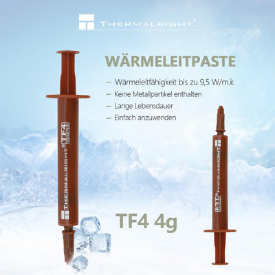THERMALRIGHT TF4 4g Wärmeleitpaste für Kühler,Kühlkörperpaste Hohe Beständigkeit 9,5W/m.k,Grafikkarte CPU Wärmeleitpaste(TF4 4g)