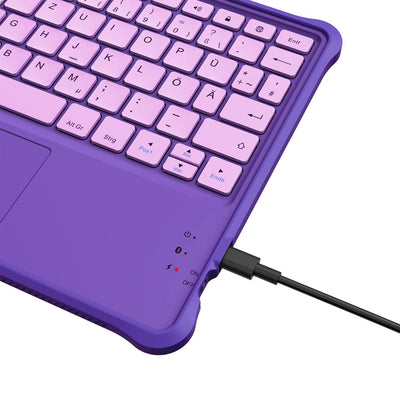 Kabellose Bluetooth-Tastatur „Made for Amazon“ für Kinder, violett, für Fire HD 10 Kids- und Kids Pro-Tablets
