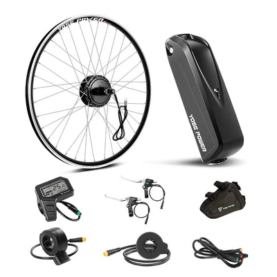 YOSE POWER 28" Ebike Umbausatz 36V 250W Heckmoter Elektrofahrrad Conversion Kit für Steckritzel Cassette mit Integrierte Controller Hailong 36V 18Ah Batterie